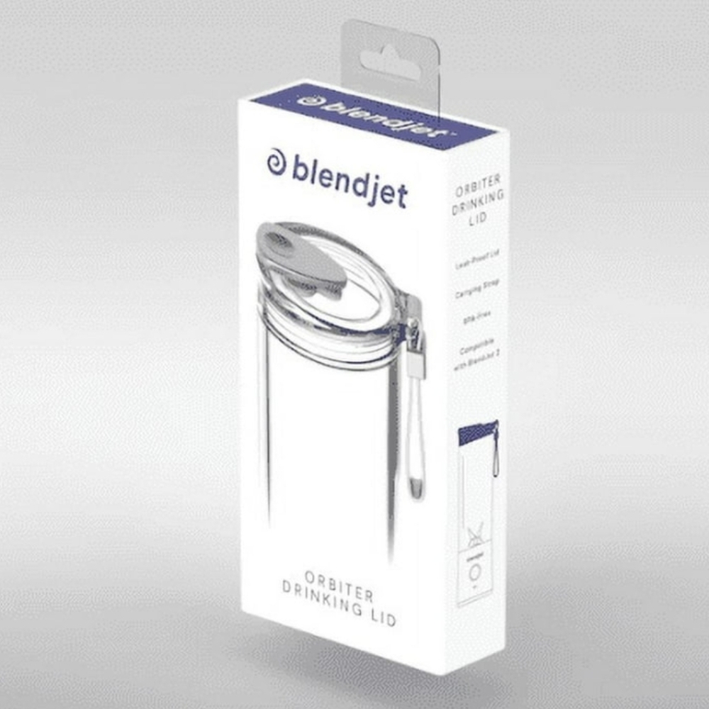 BlendJet Orbiter Drinking Lid Clear Rotating Travel On The Go Workout Convenient